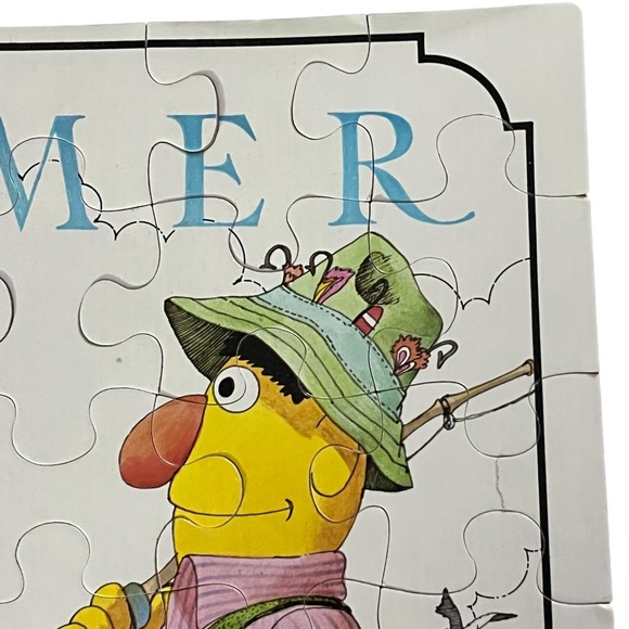 Vintage Sesame Street Bert and Ernie Summer Gone Fishing 60 Piece Puzzle 1980 - Picture 9 of 16
